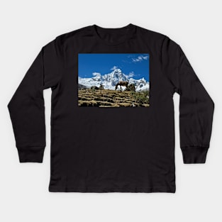 A Burro in the Andes Kids Long Sleeve T-Shirt